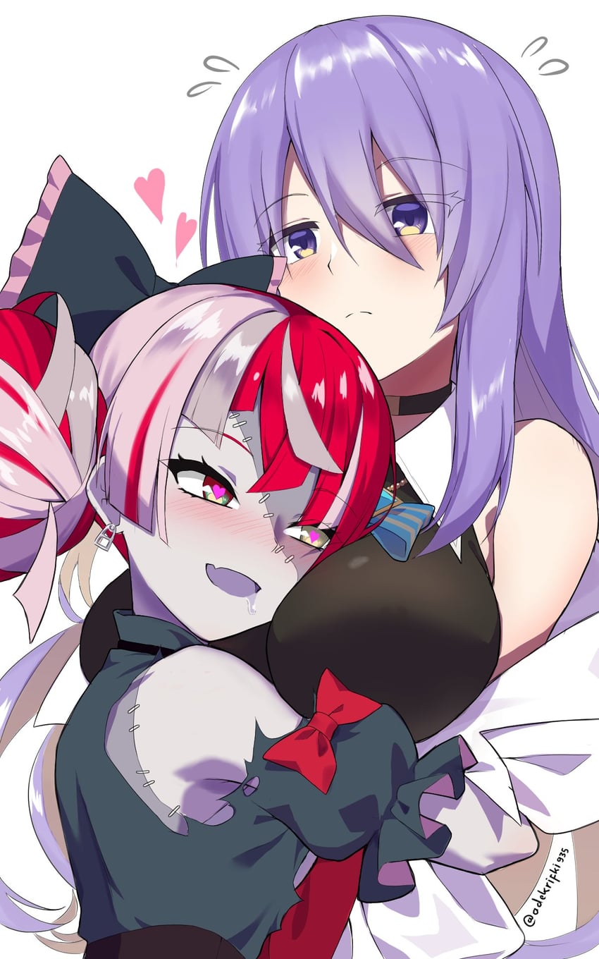 kureiji ollie and moona hoshinova (hololive and 1 more) drawn by adekrifki935