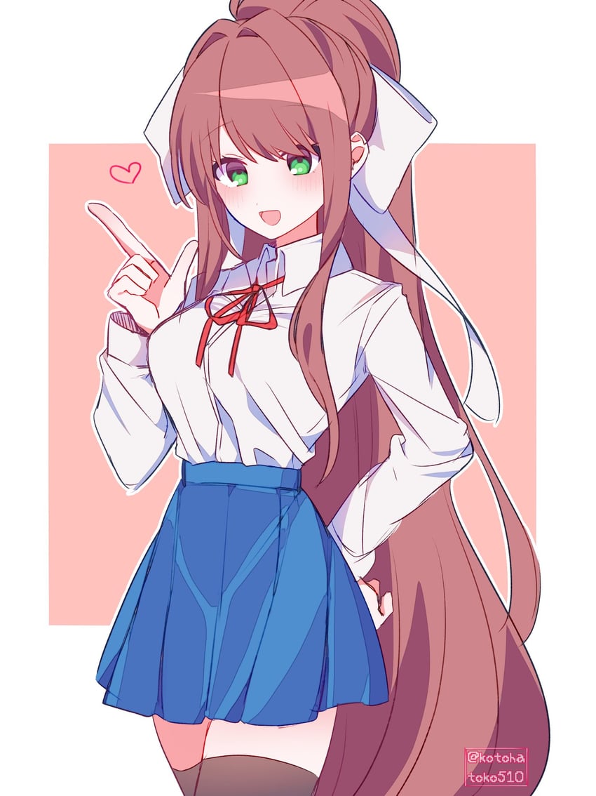monika (doki doki literature club) drawn by kotohatoko510