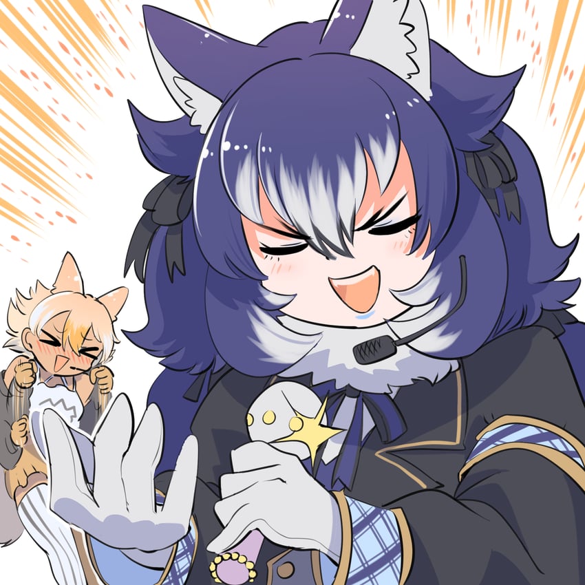 coyote and dire wolf (kemono friends and 1 more) drawn by mcgunngu