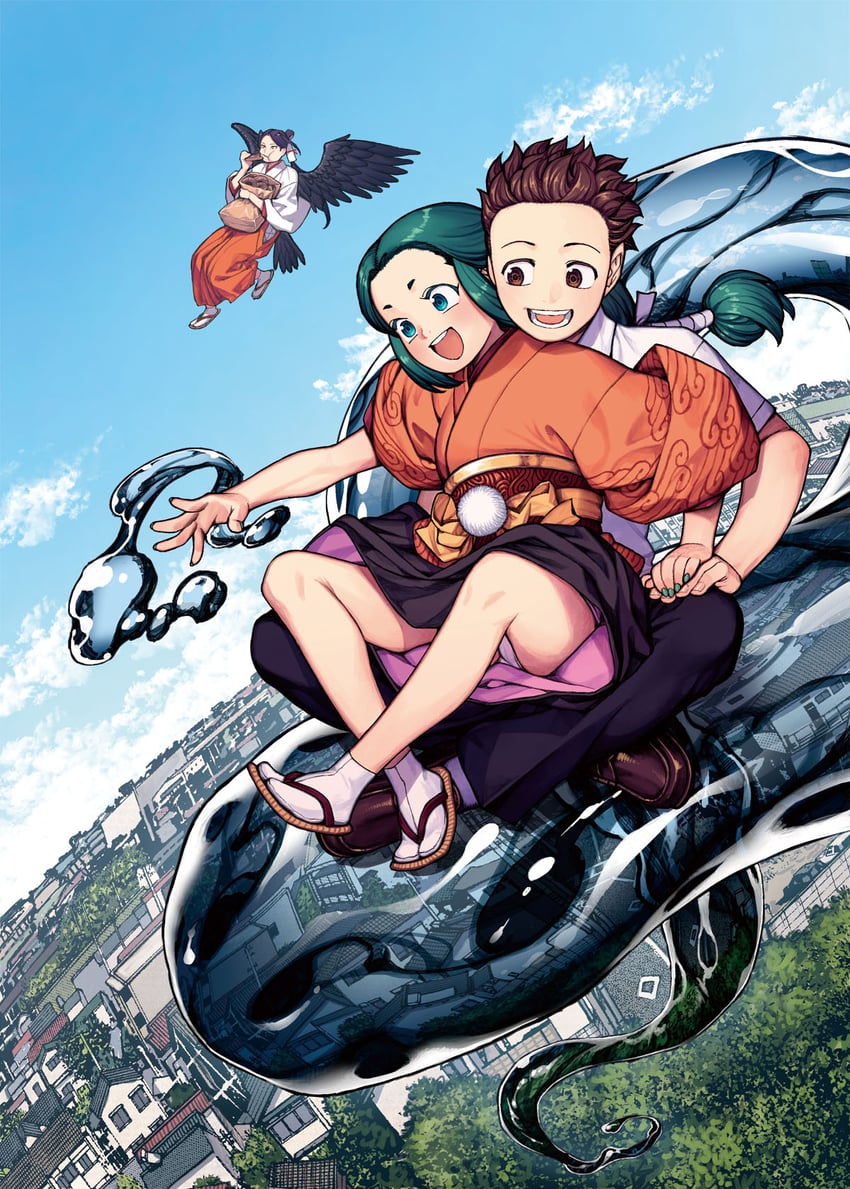 kokuyou, kagami kazuya, and kukuri (tsugumomo) drawn by hamada_yoshikazu