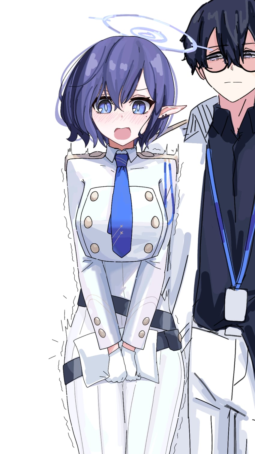 sensei, aoi, and problem solver sensei (blue archive) drawn by mmmmrotio