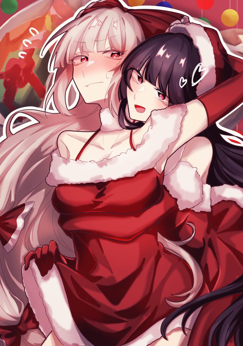 fujiwara no mokou and houraisan kaguya (touhou) drawn by somei_ooo