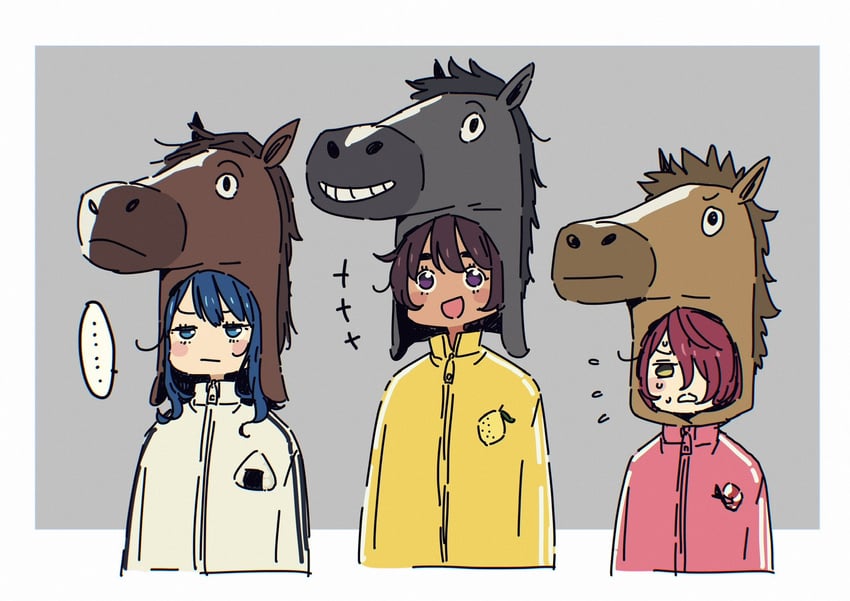 yanami anna, yakishio lemon, and komari chika (make heroine ga oo sugiru!) drawn by imigimuru