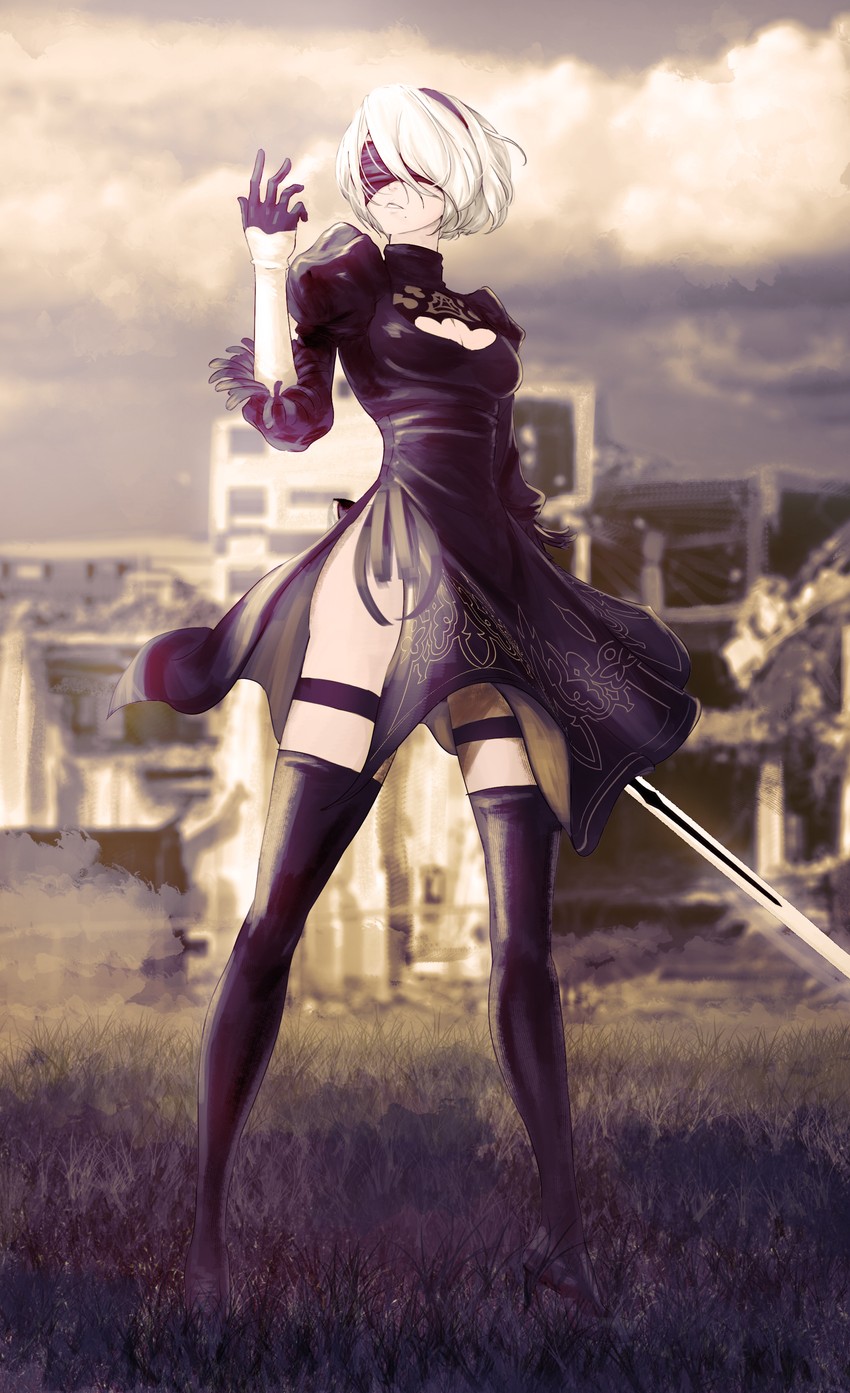 2b (nier and 1 more) drawn by vincent_andrada