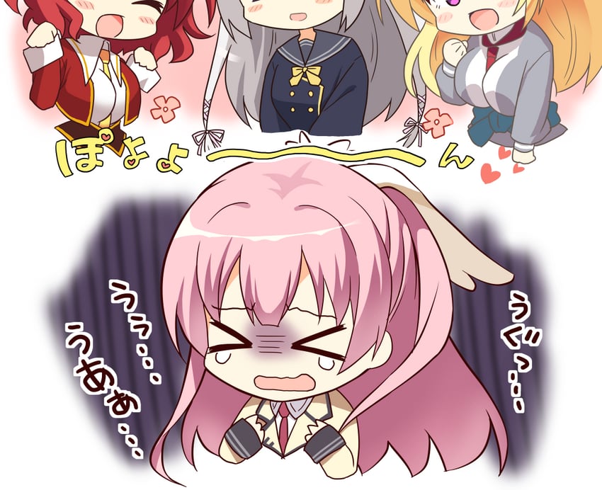 ayachi nene, mitsukasa ayase, masaki gaillard, tanezaki atsumi, and lena liechtenauer (senren banka and 4 more) drawn by tatsuya_(trypaint)