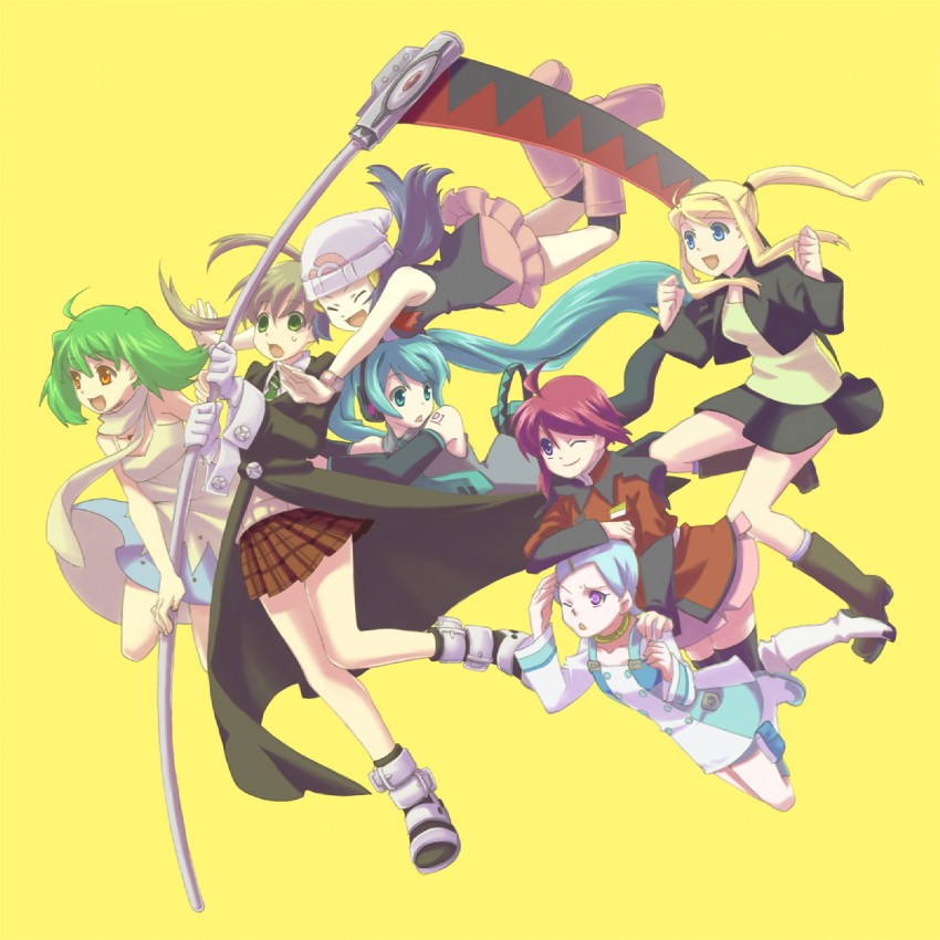 hatsune miku, dawn, ranka lee, maka albarn, winry rockbell, and 2 more (pokemon and 9 more) drawn by girupiyo