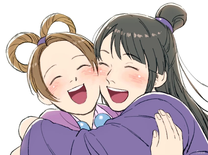 maya fey and pearl fey (ace attorney) drawn by sawa_(2384)
