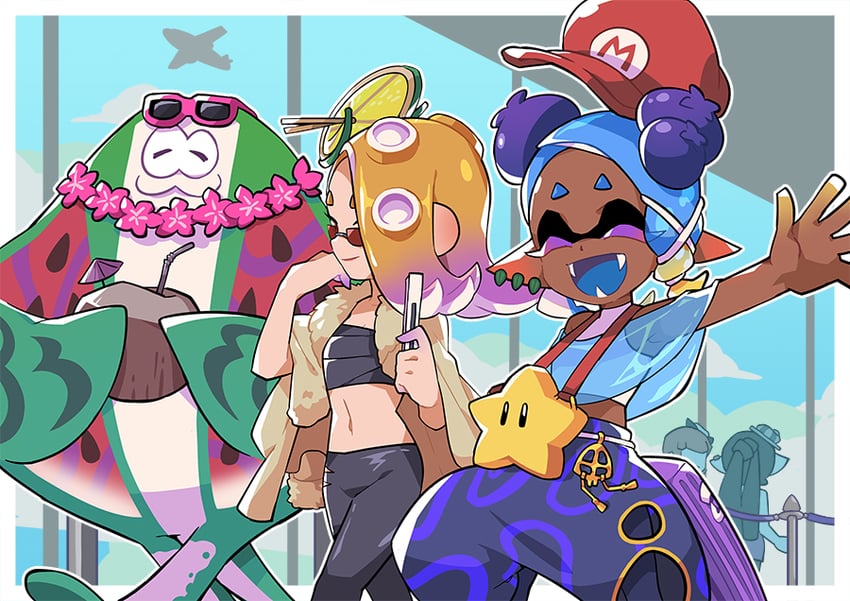 callie, marie, shiver, frye, and big man (splatoon and 2 more) drawn by gomipomi