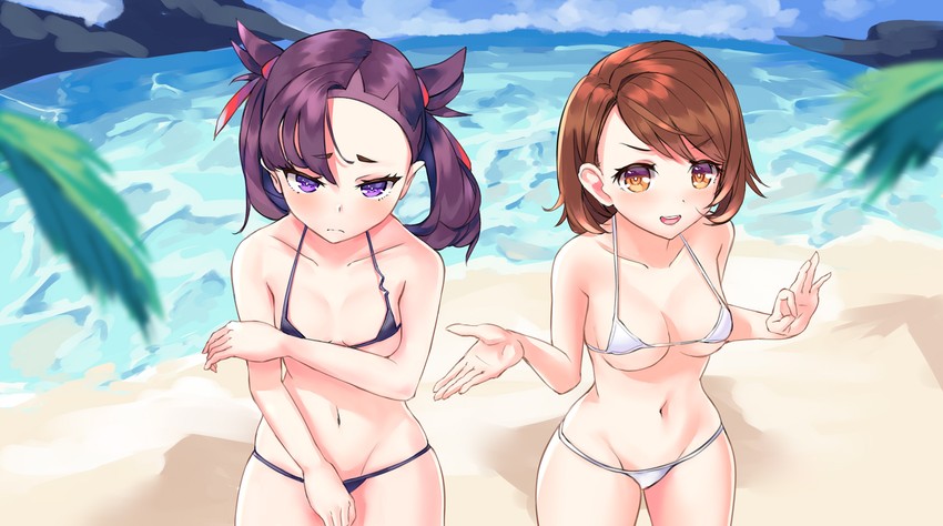 marnie and gloria (pokemon and 1 more) drawn by dantahi01