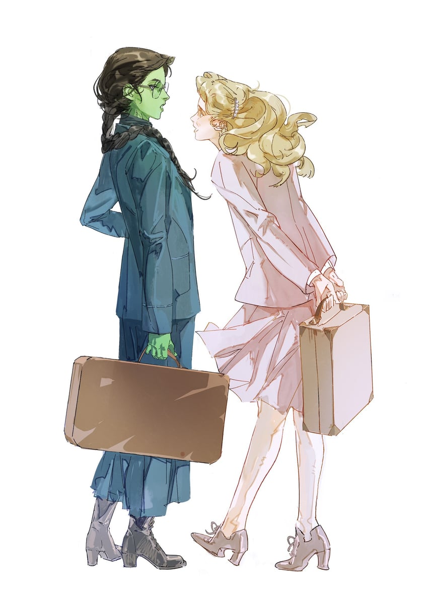 good witch of the north and elphaba thropp (wicked) drawn by siyemmm