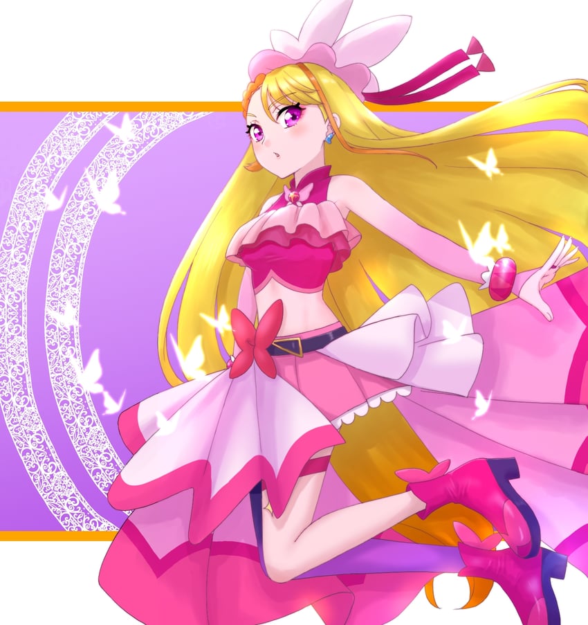 hijiri ageha and cure butterfly (precure and 1 more) drawn by egillust2