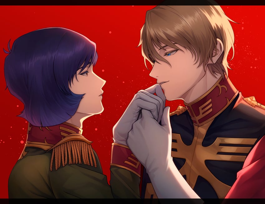 char aznable and garma zabi (gundam and 1 more) drawn by murakami_(mrkm3103)