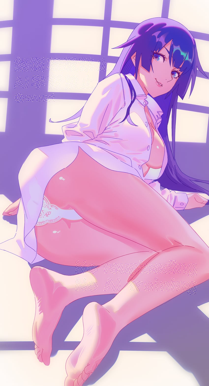 senjougahara hitagi (monogatari and 1 more) drawn by rapa_rachi