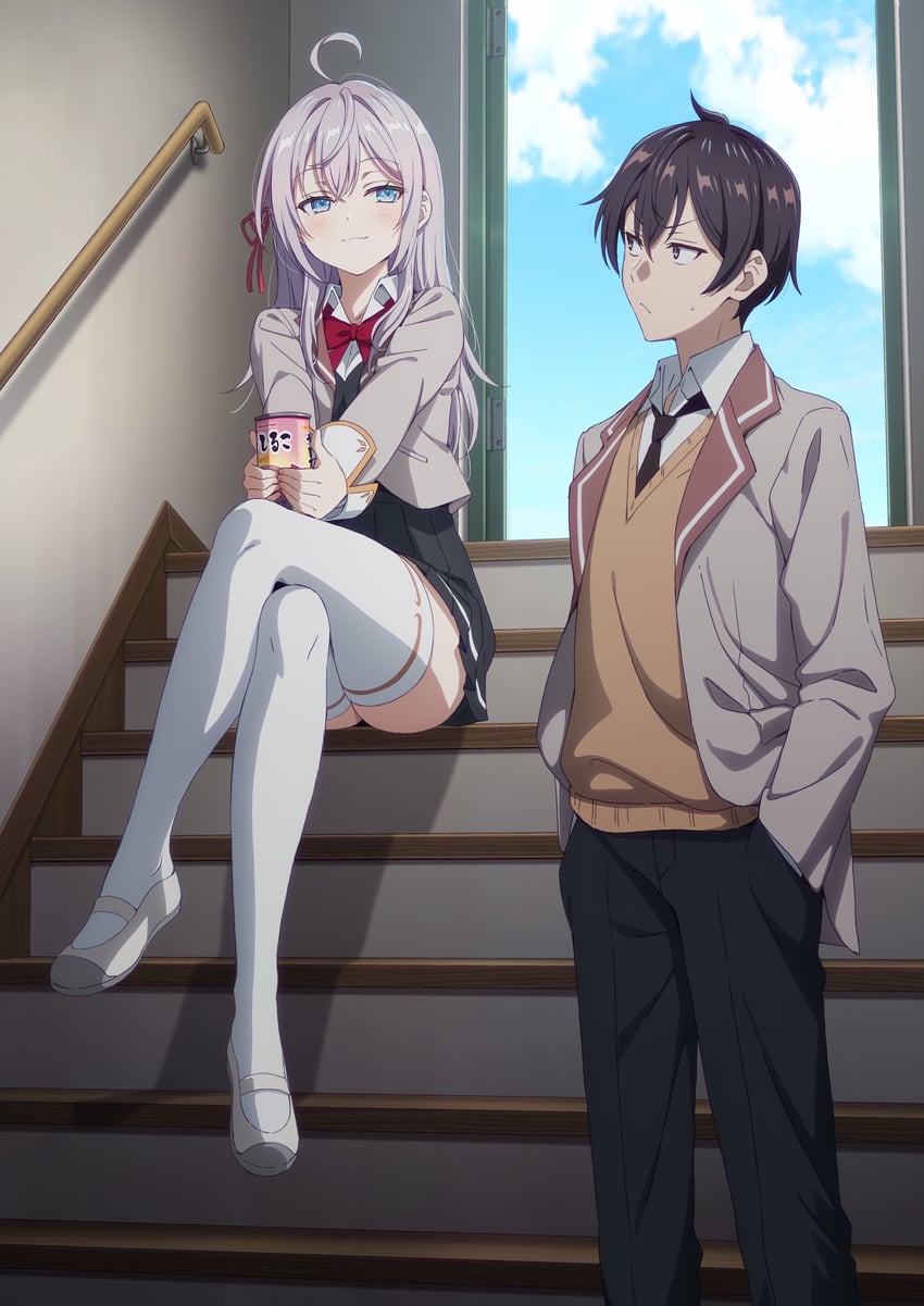 alisa mikhailovna kujou and kuze masachika (tokidoki bosotto roshia-go de dereru tonari no alya-san) drawn by murota_yuuhei