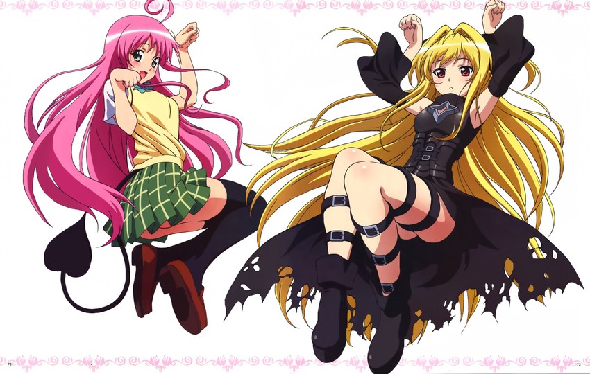konjiki no yami, lala satalin deviluke, and peke (to love-ru) drawn by hiramaki_daisuke