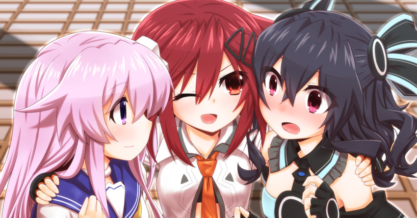 nepgear, uni, and tennouboshi uzume (neptune and 1 more) drawn by mizunashi_(second_run)