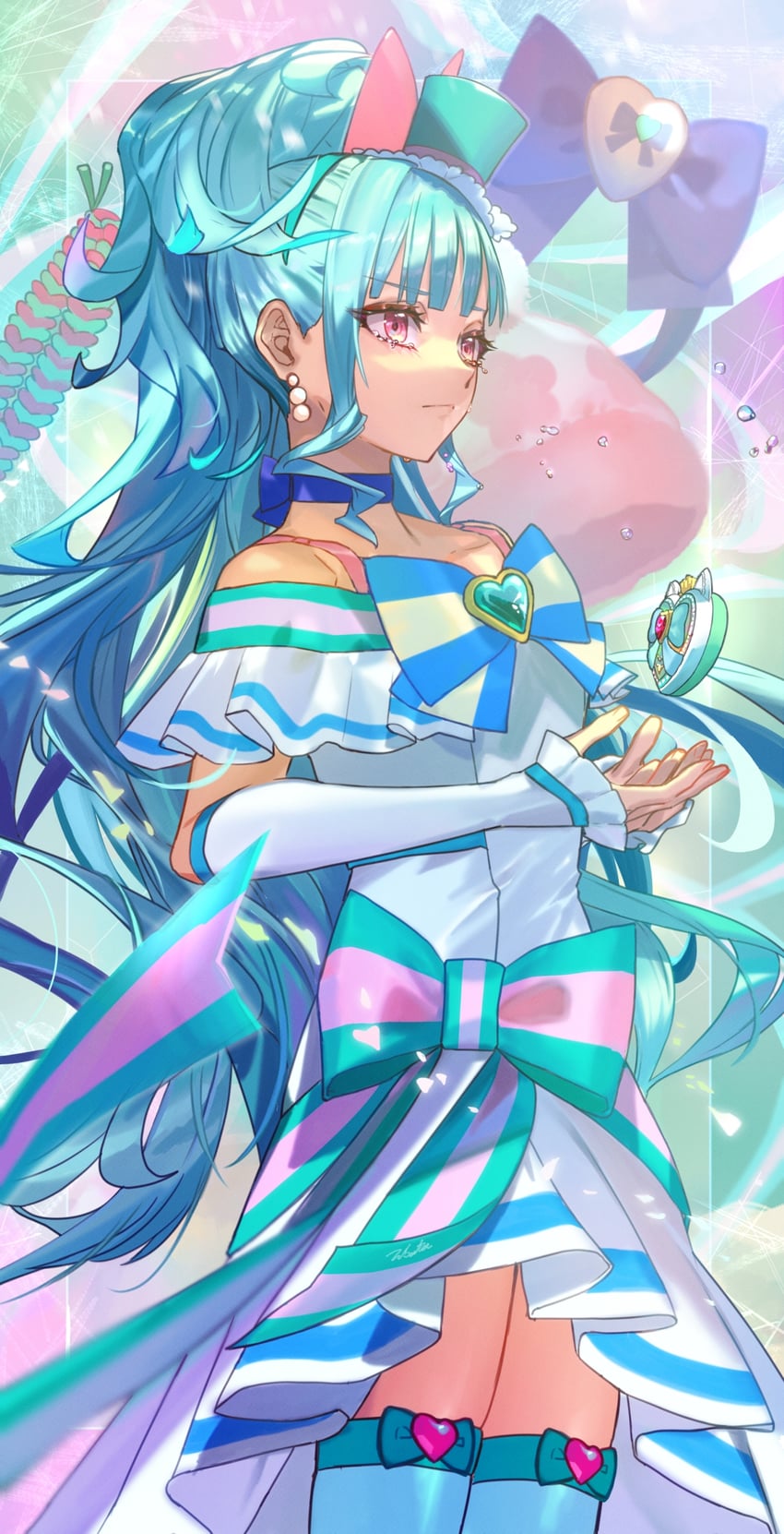nekoyashiki mayu and cure lillian (precure and 1 more) drawn by n-bata