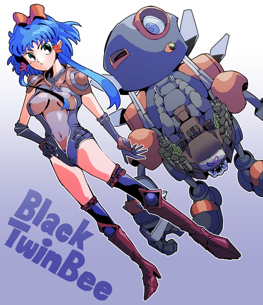 salute and black twinbee 02 (twinbee and 1 more) drawn by beeyan64