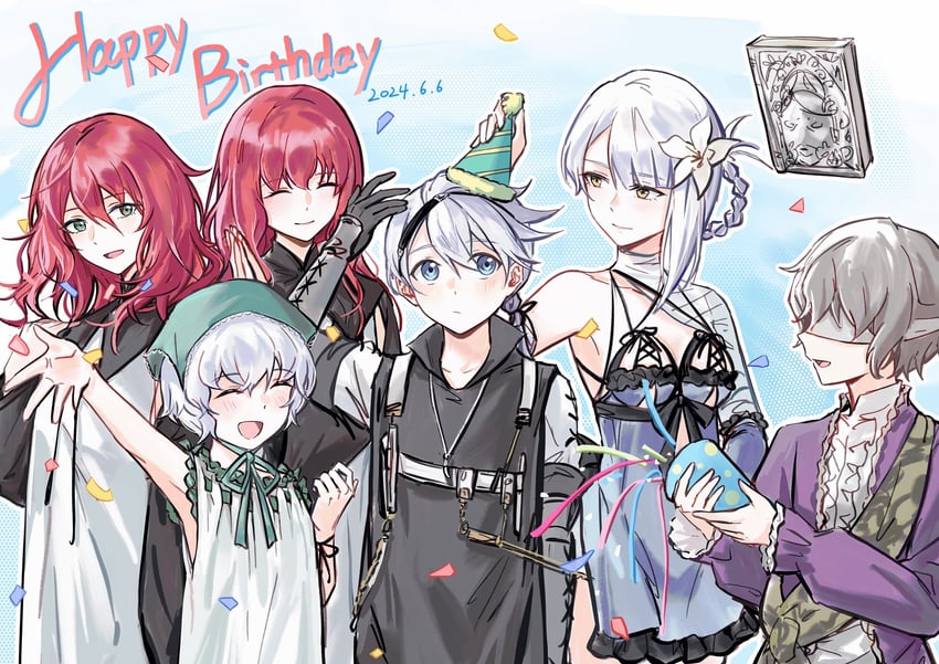 kaine, nier, devola, popola, grimoire weiss, and 1 more (nier) drawn by ikooto111