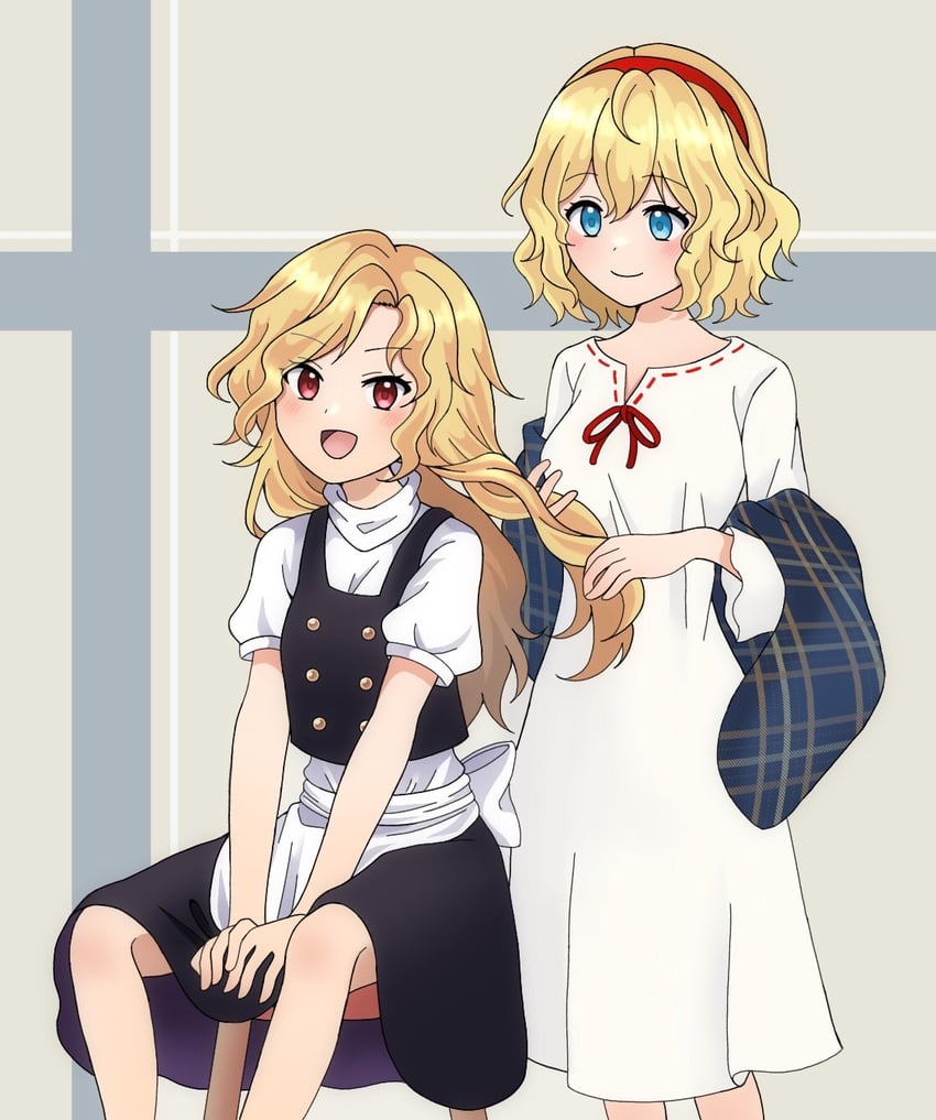 kirisame marisa and alice margatroid (touhou and 1 more) drawn by oni_tama