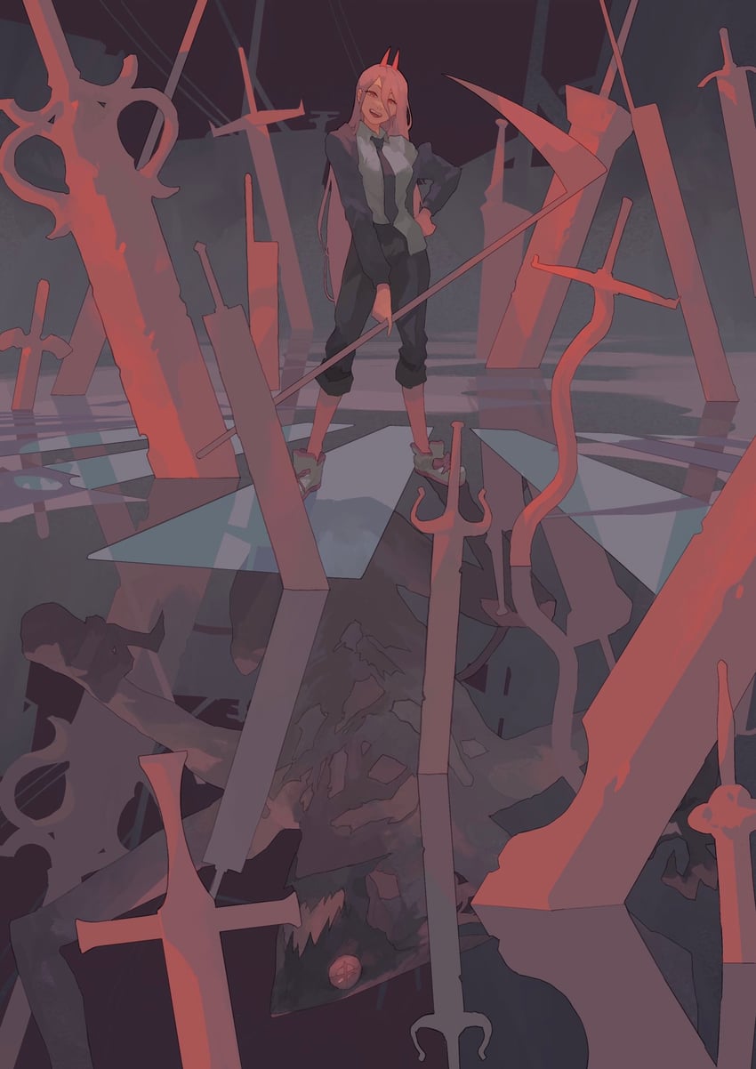 power and blood devil (chainsaw man) drawn by leonardo_vincent
