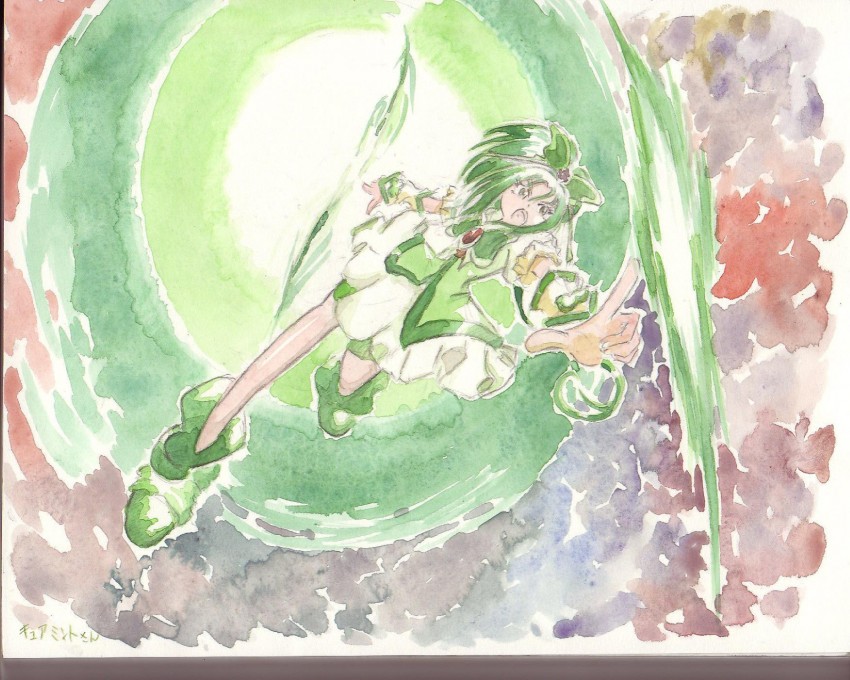 akimoto komachi and cure mint (precure and 1 more) drawn by moodame