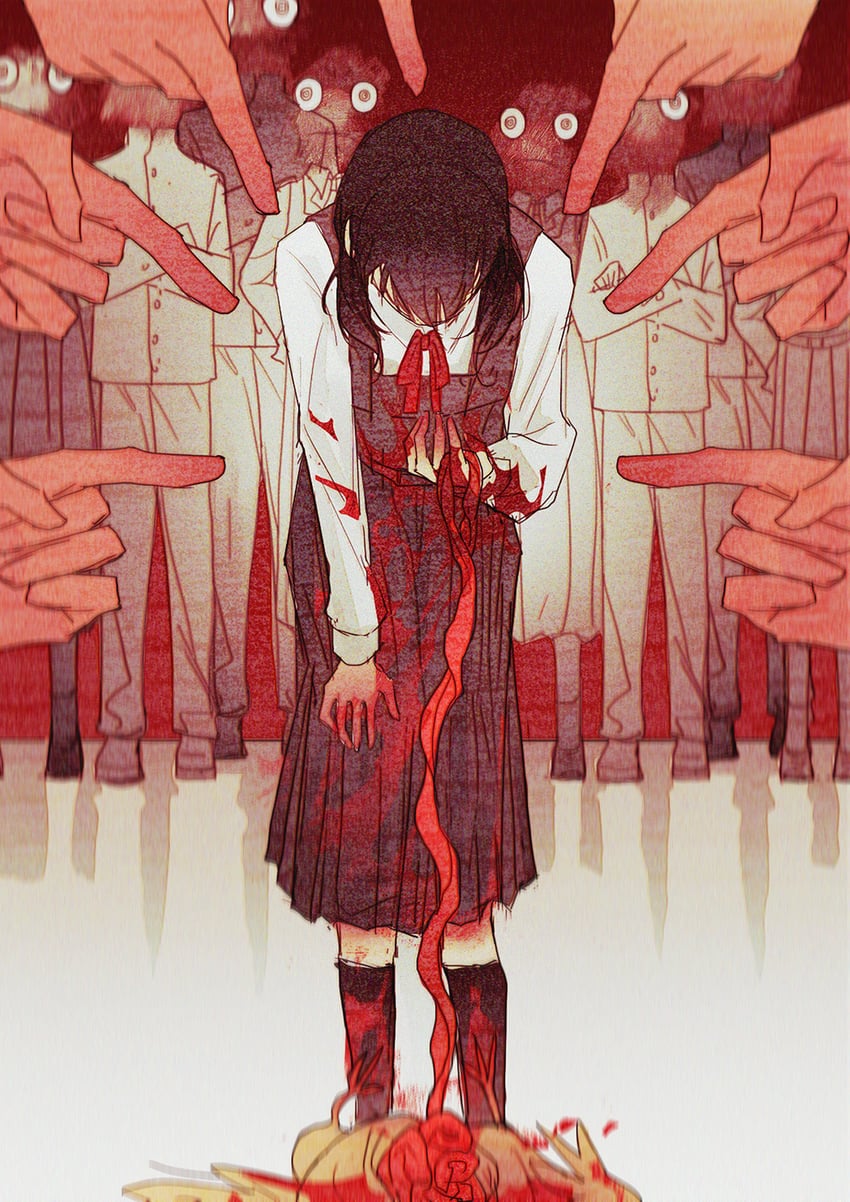 mitaka asa, war devil, and bucky (chainsaw man) drawn by san_ling_wu_wu