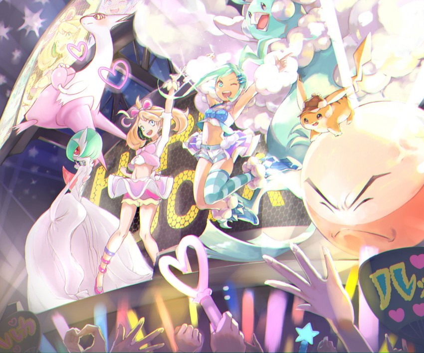 pikachu, gardevoir, may, latias, altaria, and 2 more (pokemon and 1 more) drawn by orange_mikan
