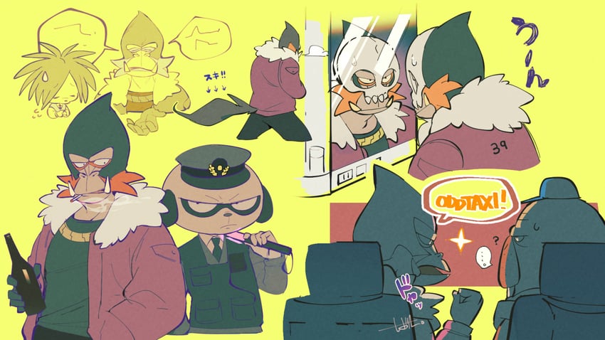 yano, daimon kenshirou, odokawa hiroshi, and dobu (odd taxi) drawn by batta1107