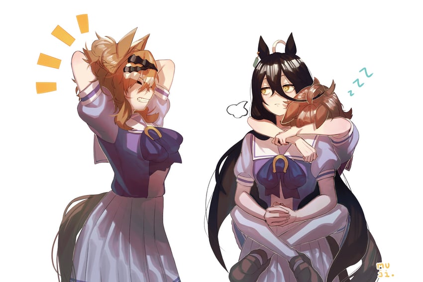 agnes tachyon, manhattan cafe, and jungle pocket (umamusume) drawn by mujintou_png