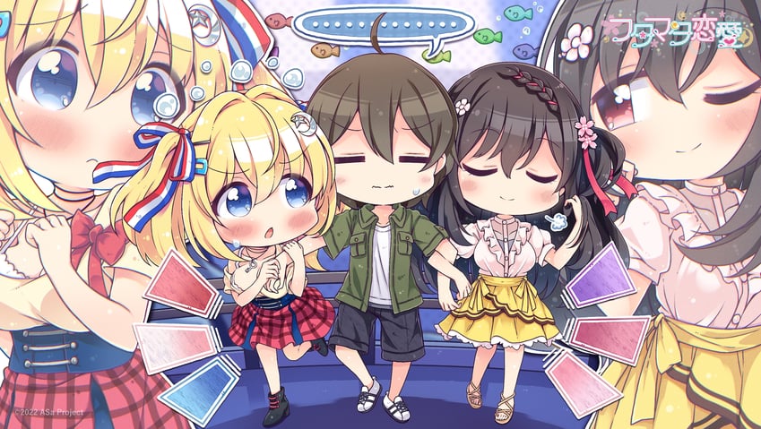 toiro kirame, nobuta yua, and koga nao (futamata ren'ai) drawn by takahero