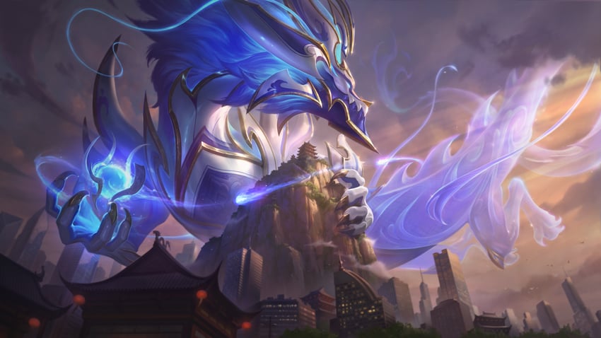 aurelion sol and porcelain aurelion sol (league of legends) drawn by francis_tneh and west_studio