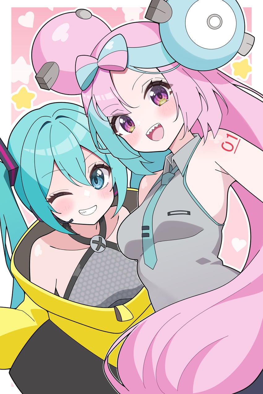 hatsune miku and iono (pokemon and 2 more) drawn by odorukaminoke