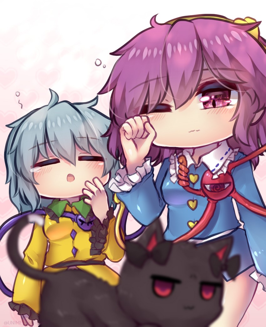 komeiji koishi, komeiji satori, and kaenbyou rin (touhou) drawn by unime_seaflower