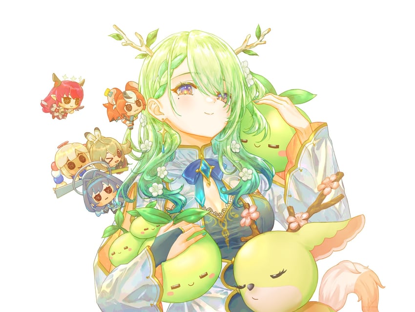 ouro kronii, nanashi mumei, hakos baelz, ceres fauna, irys, and 8 more (hololive and 1 more) drawn by anversailles
