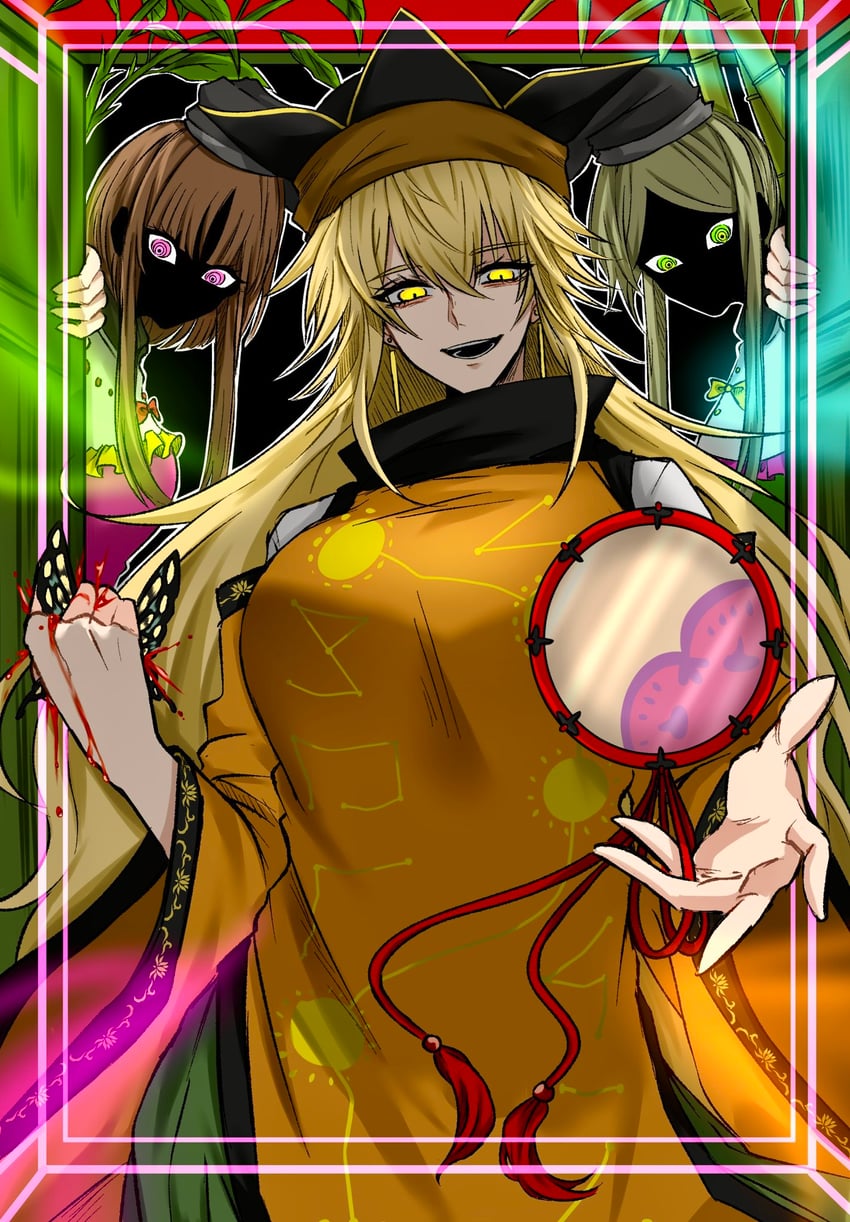 matara okina, nishida satono, and teireida mai (touhou) drawn by nap_muntarou