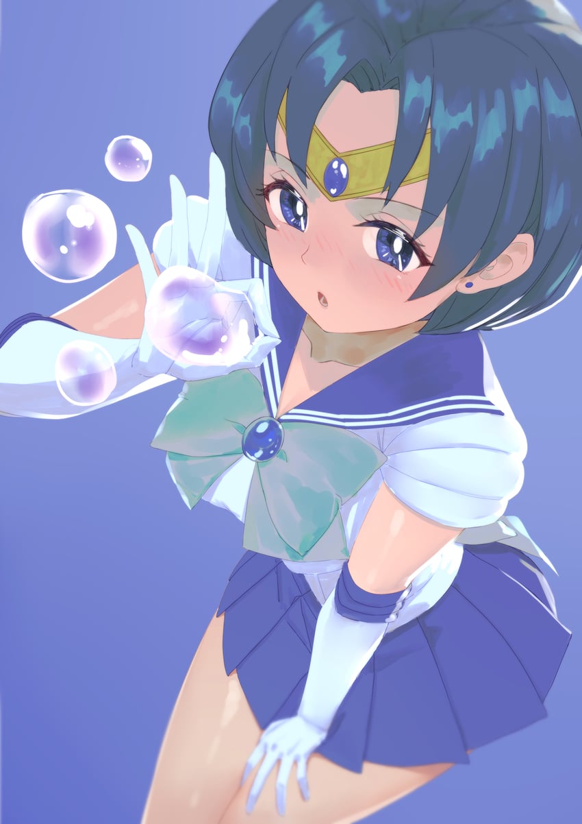 mizuno ami and sailor mercury (bishoujo senshi sailor moon) drawn by qingmingtongzi