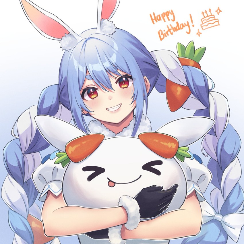 usada pekora and pekomon (hololive) drawn by gudanco_(nyanmeowzer)