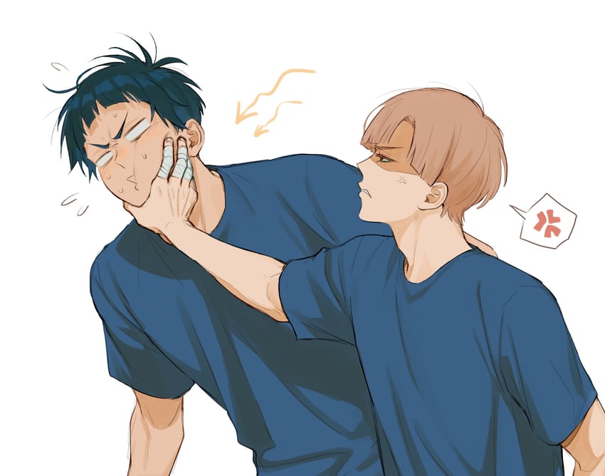 goshiki tsutomu and shirabu kenjirou (haikyuu!!) drawn by 8k_oxo7410