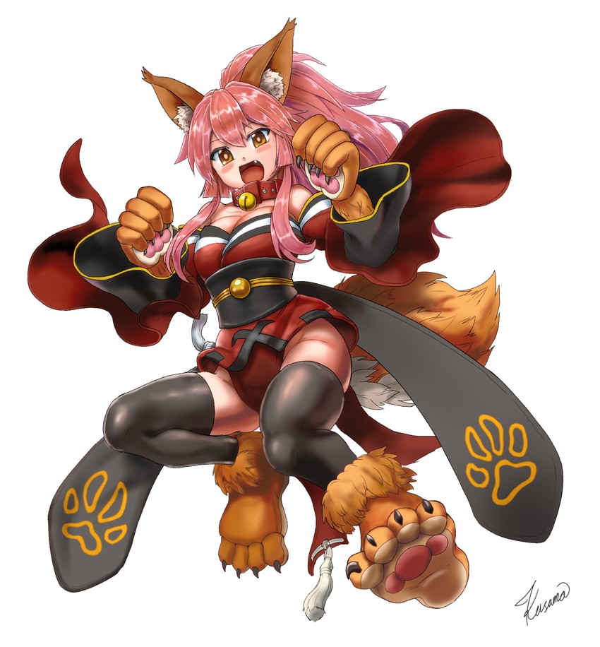 tamamo and tamamo cat (fate and 1 more) drawn by kusama_takato