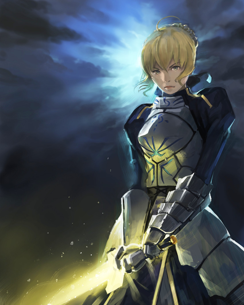 artoria pendragon and saber (fate and 1 more) drawn by somehira_katsu