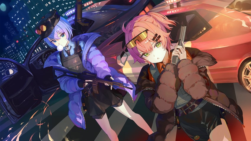 hoshimachi suisei and sakura miko (hololive and 1 more) drawn by atatatatame01