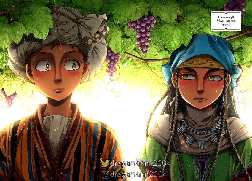 pariya and umar (otoyomegatari) drawn by drapsmann_2604 and mori_kaoru