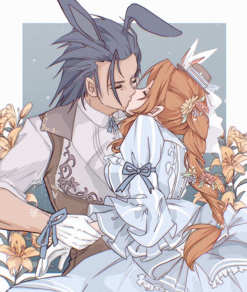 aerith gainsborough and zack fair (final fantasy and 2 more) drawn by shanlieart