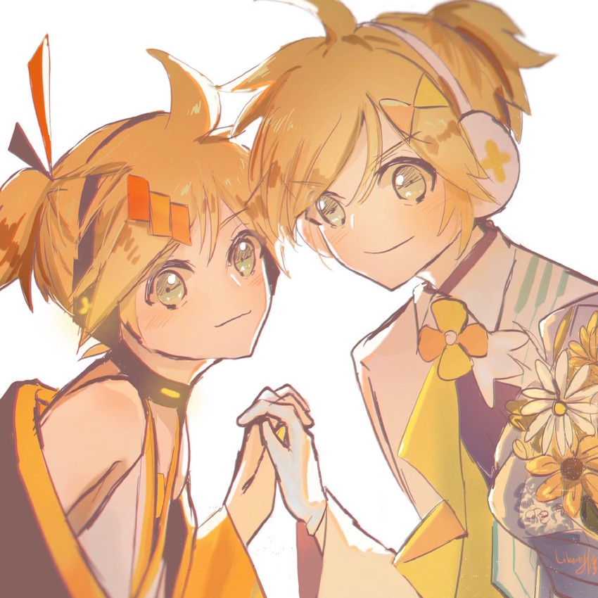 kagamine len and magical mirai len (vocaloid and 1 more) drawn by libertyp