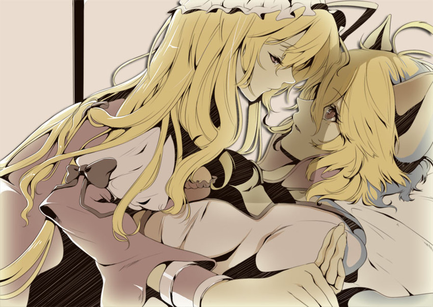 yakumo yukari and yakumo ran (touhou) drawn by akishima_kei