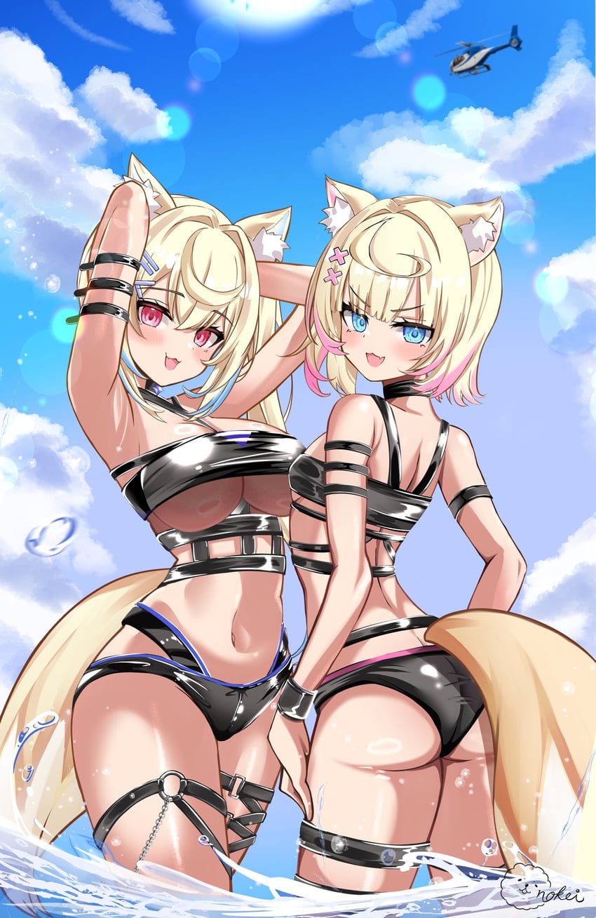 fuwawa abyssgard and mococo abyssgard (hololive and 1 more) drawn by inokeiwd