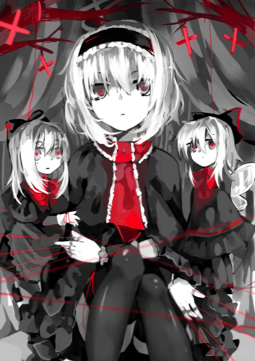 alice margatroid, shanghai doll, and hourai doll (touhou) drawn by red_medicine