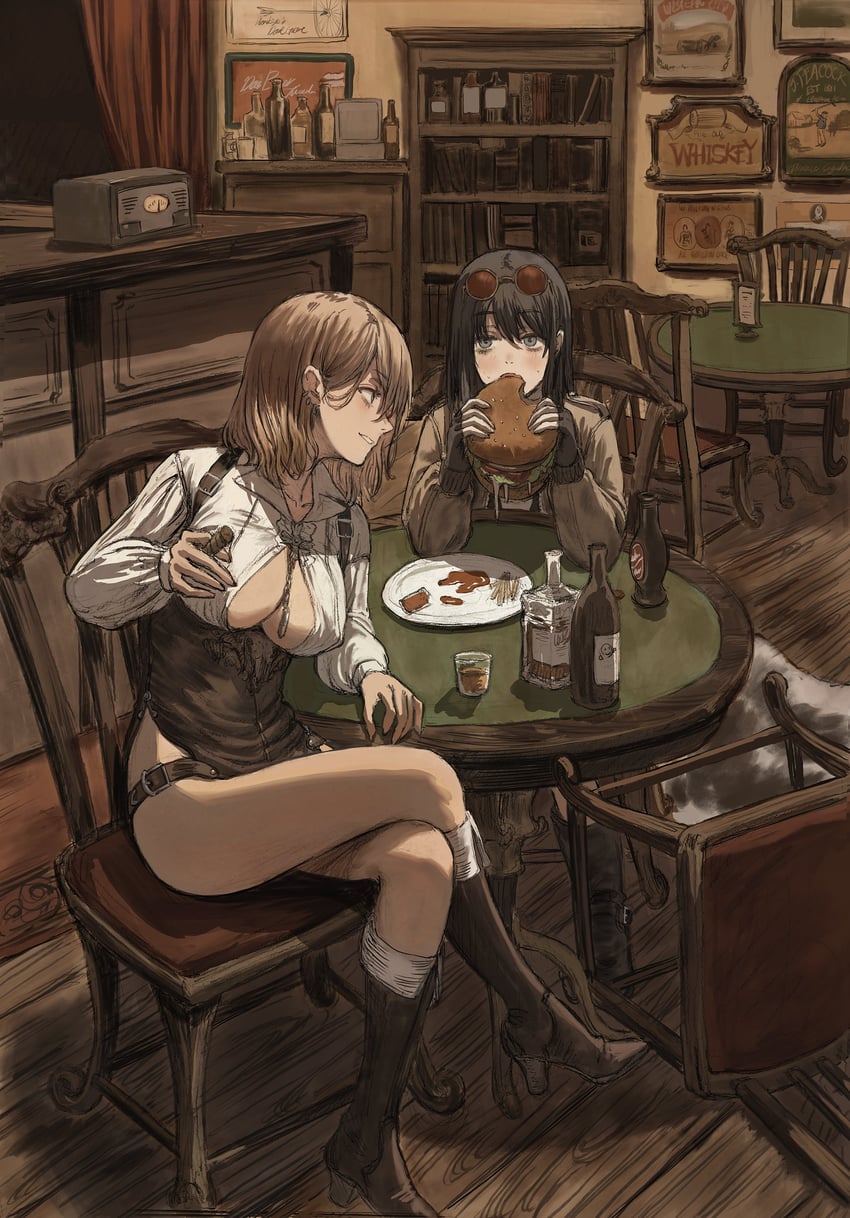 desert crow and death kiss (original) drawn by gold_can