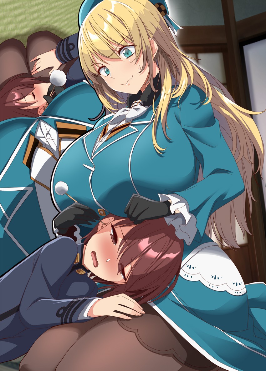 admiral, atago, and little boy admiral (kantai collection) drawn by kloah